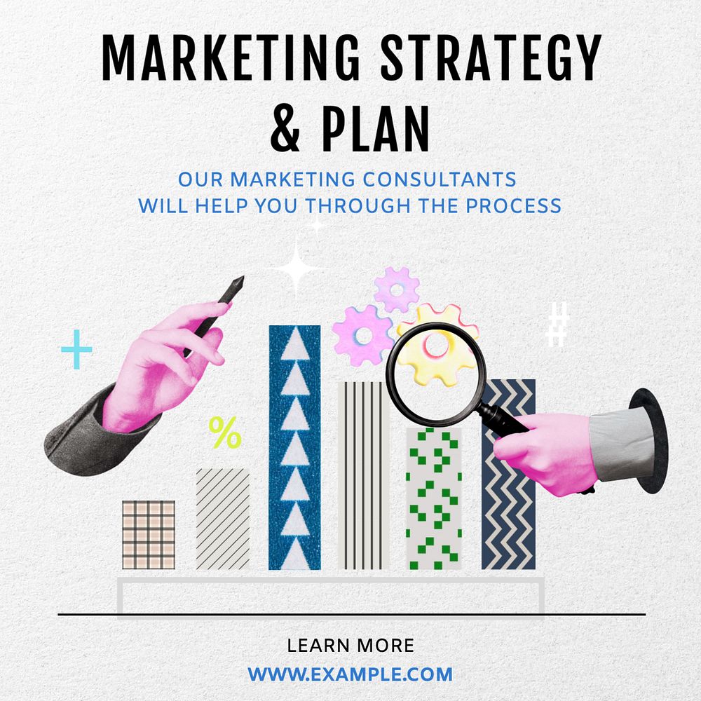 Marketing strategy Instagram post templates, editable design