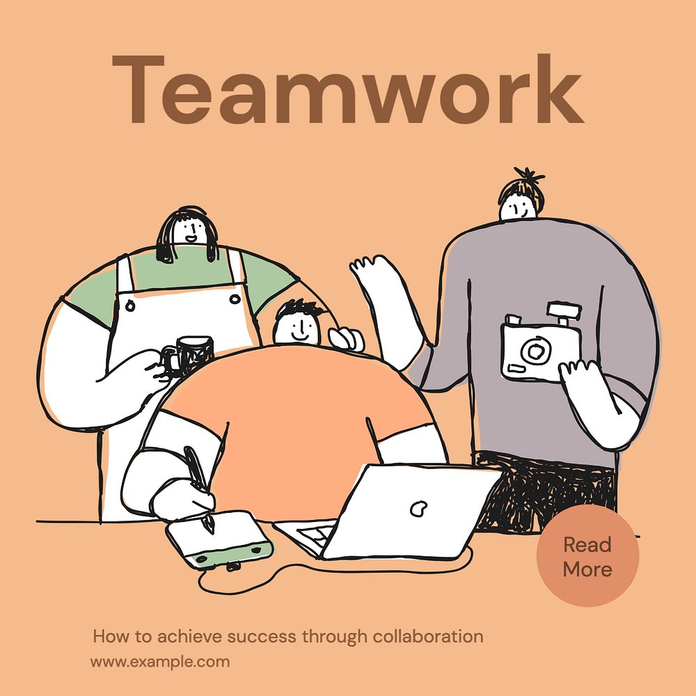 Teamwork Instagram post template, editable text