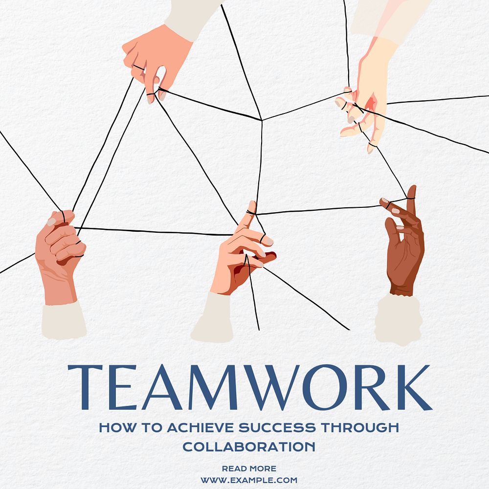 Teamwork Instagram post template, editable text