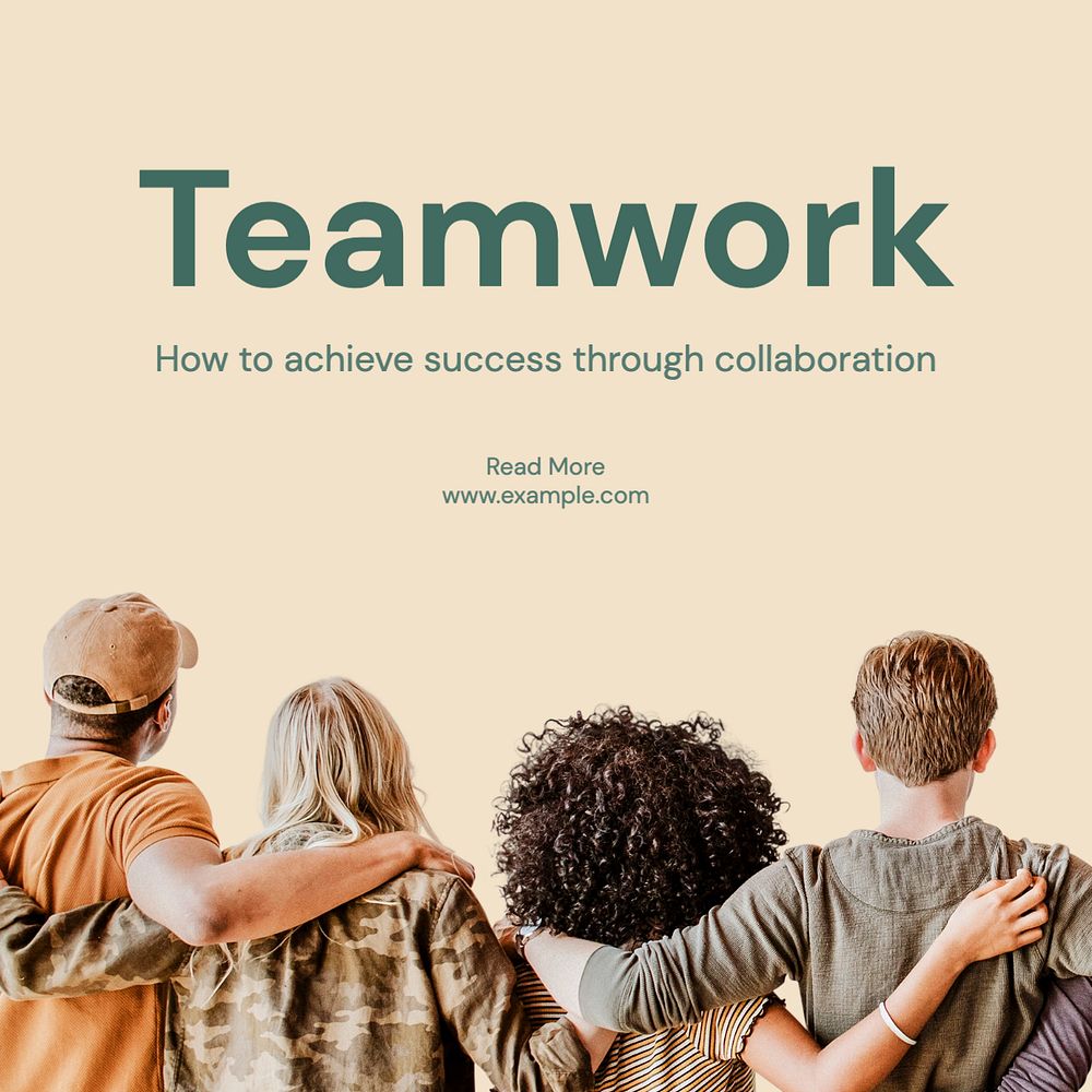 Teamwork Instagram post template, editable text