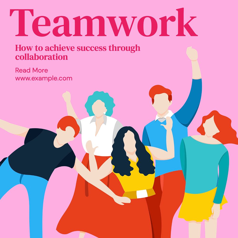 Teamwork Instagram post template, editable text