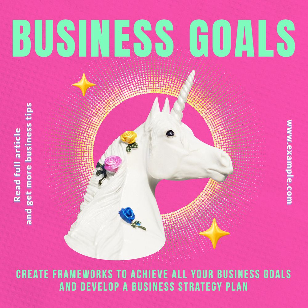 Business goals Instagram post template, editable text