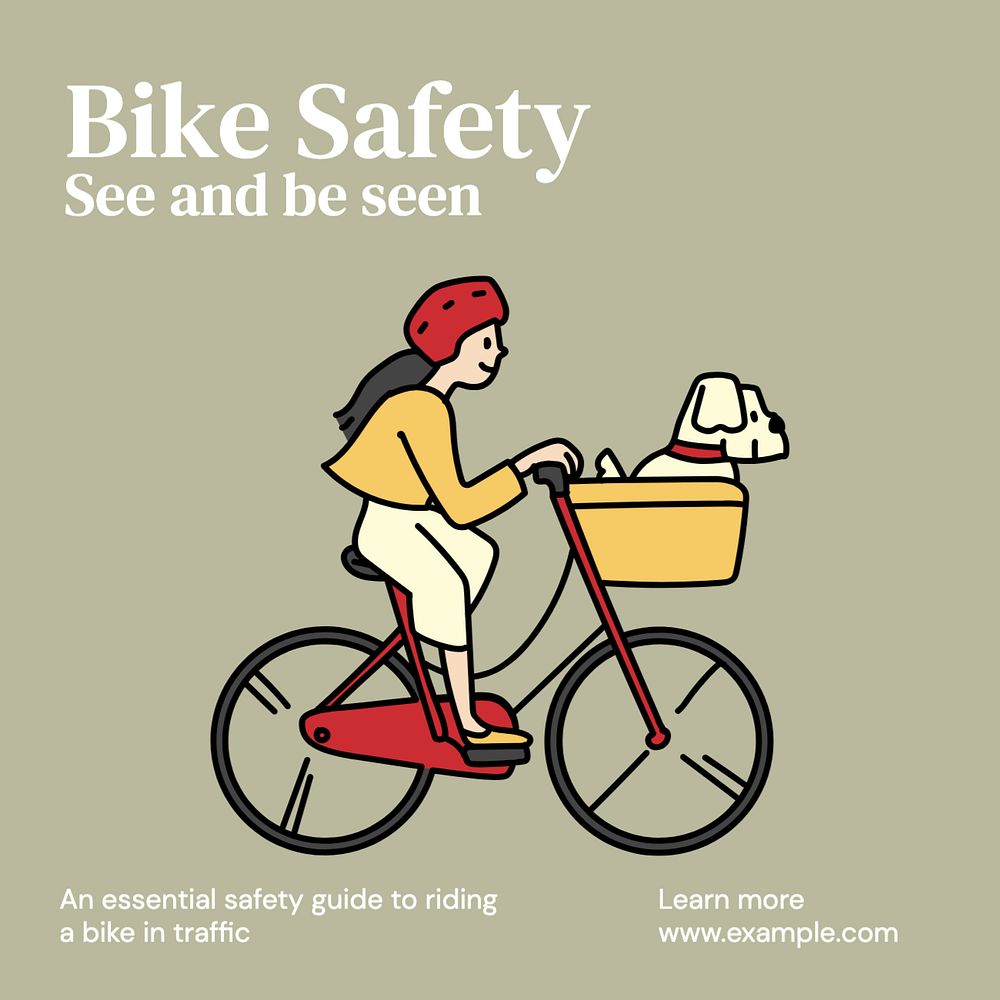 Bike safety Instagram post template, editable text