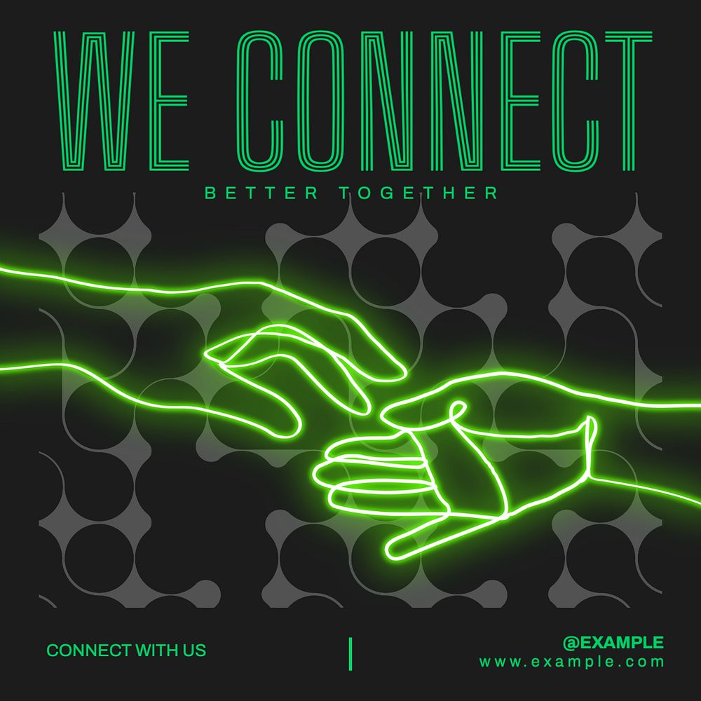 We connect Instagram post template, editable text