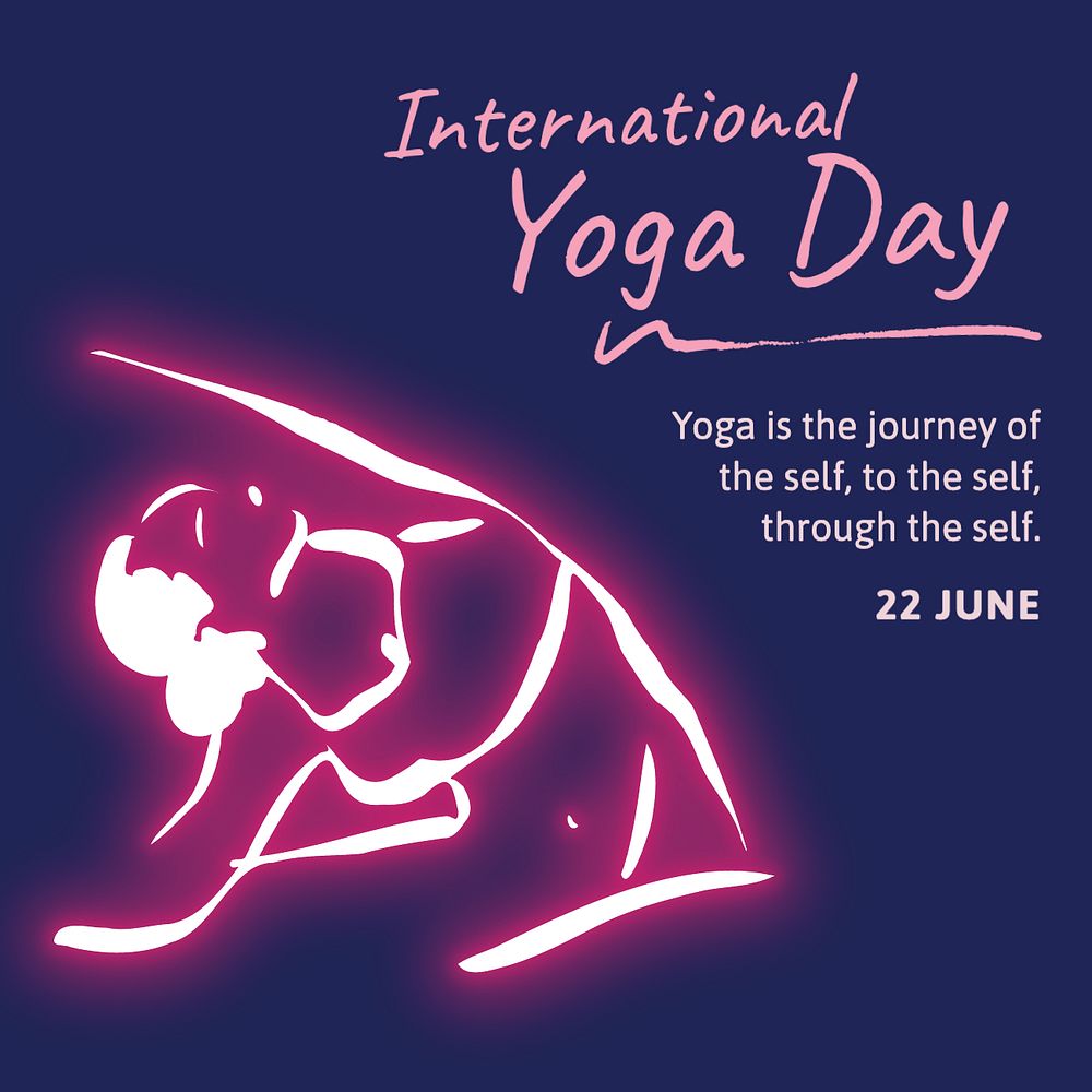 Yoga Day Instagram post template, editable text