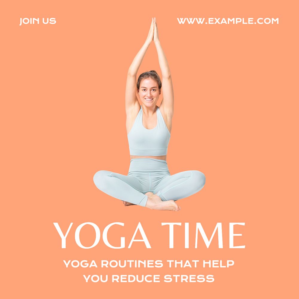 Yoga Instagram post template, editable text