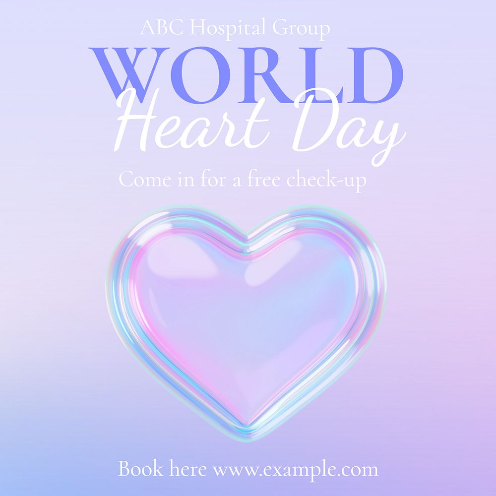 World heart day Instagram post template, editable text