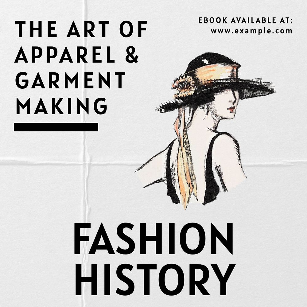 Fashion history Instagram post template, editable text