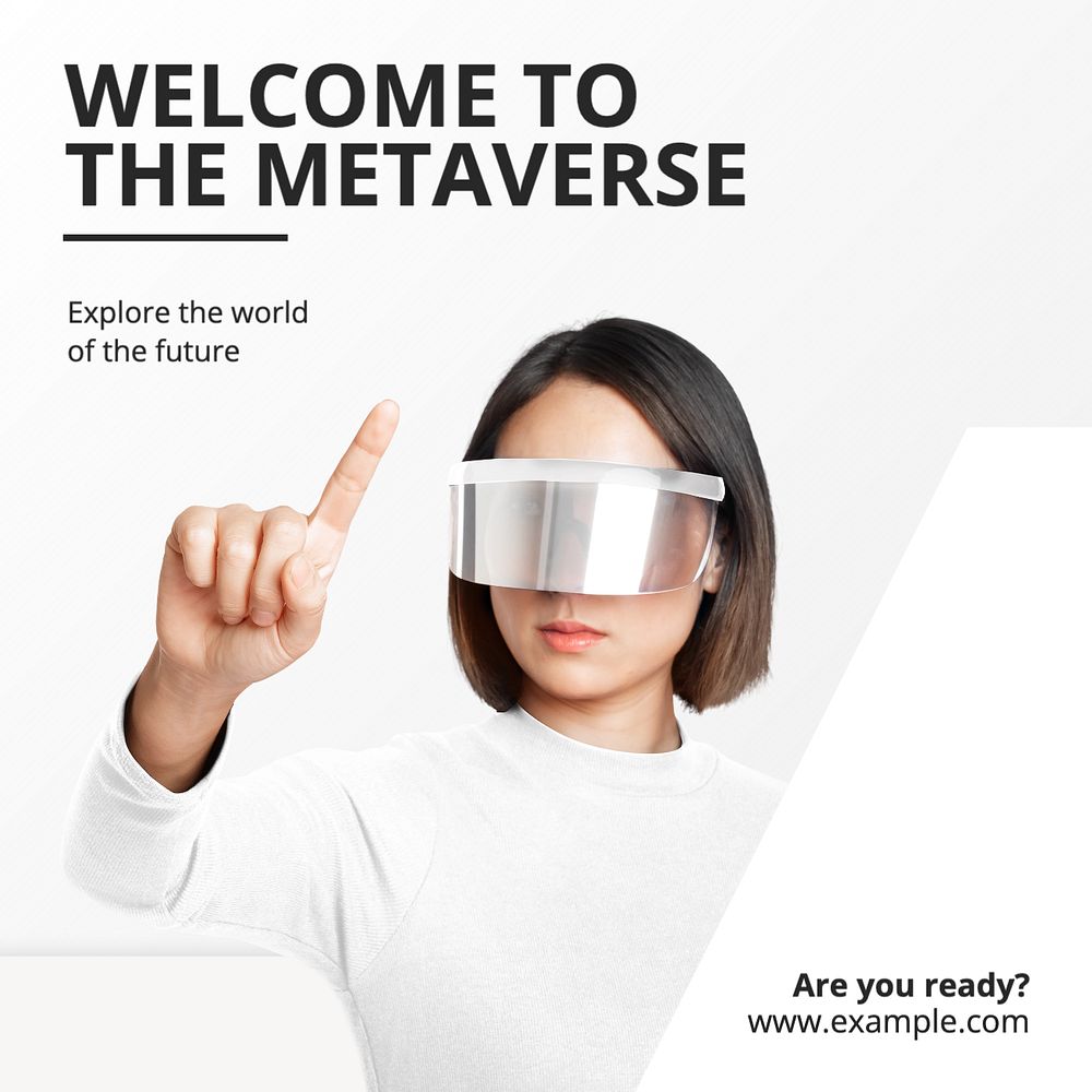 Metaverse Instagram post template, editable text