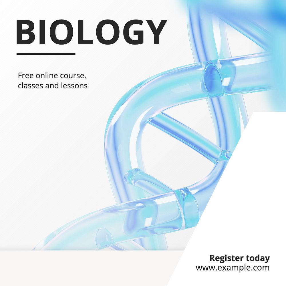 Biology course Instagram post template, editable text