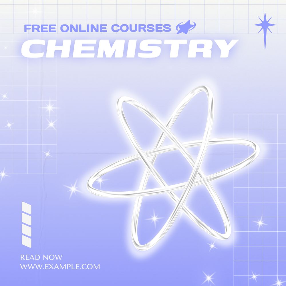 Chemistry Instagram post template, editable text