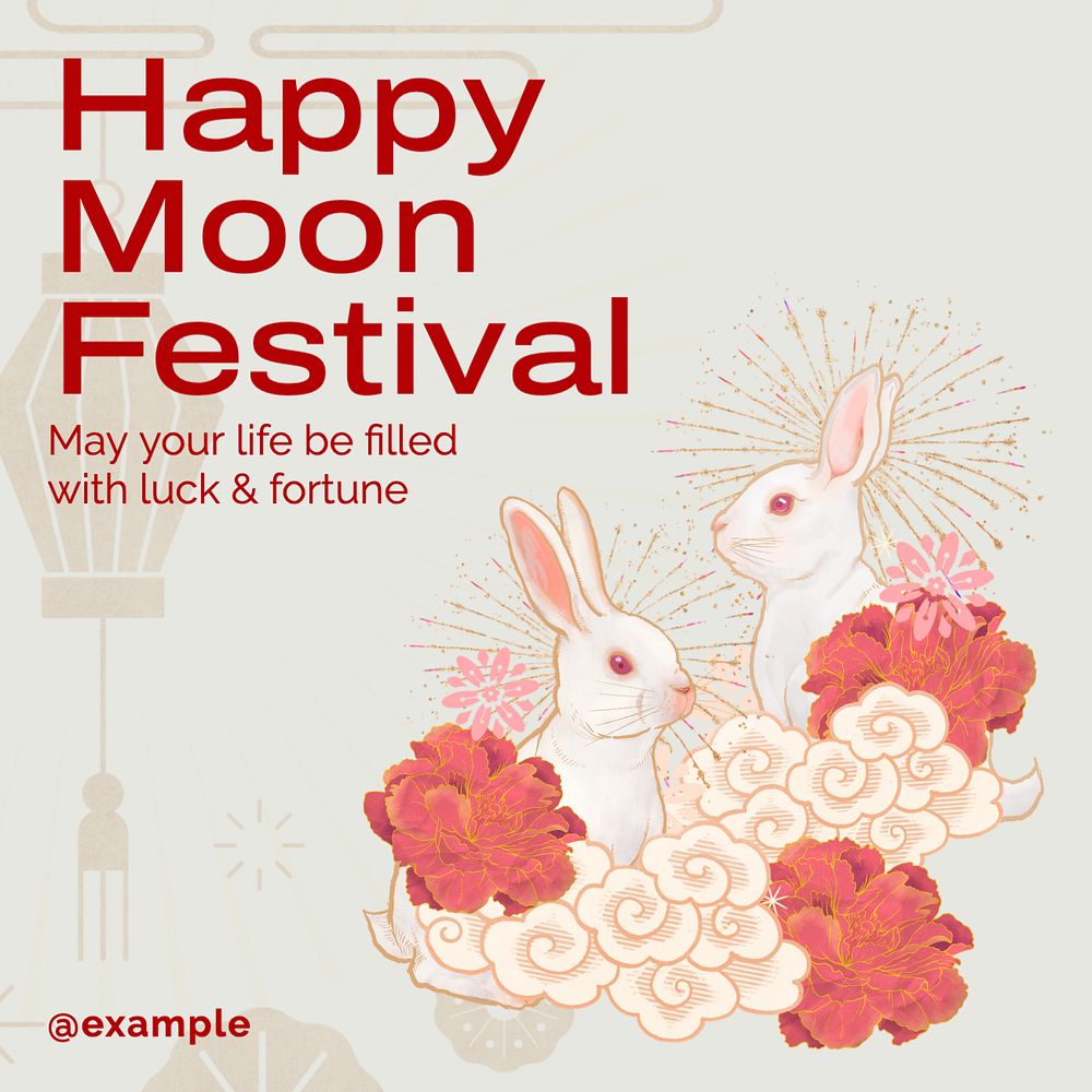 Moon festival Instagram post template, editable text