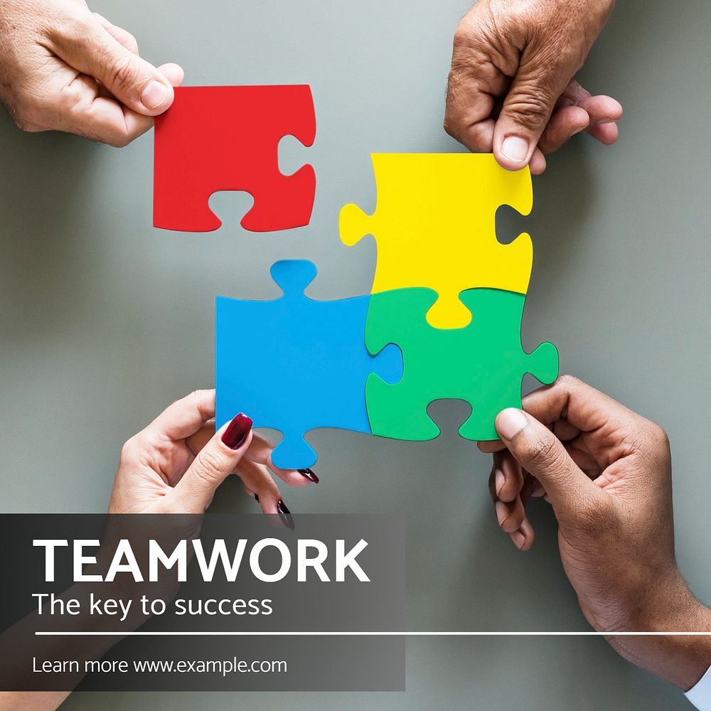 Teamwork Instagram post template, editable text