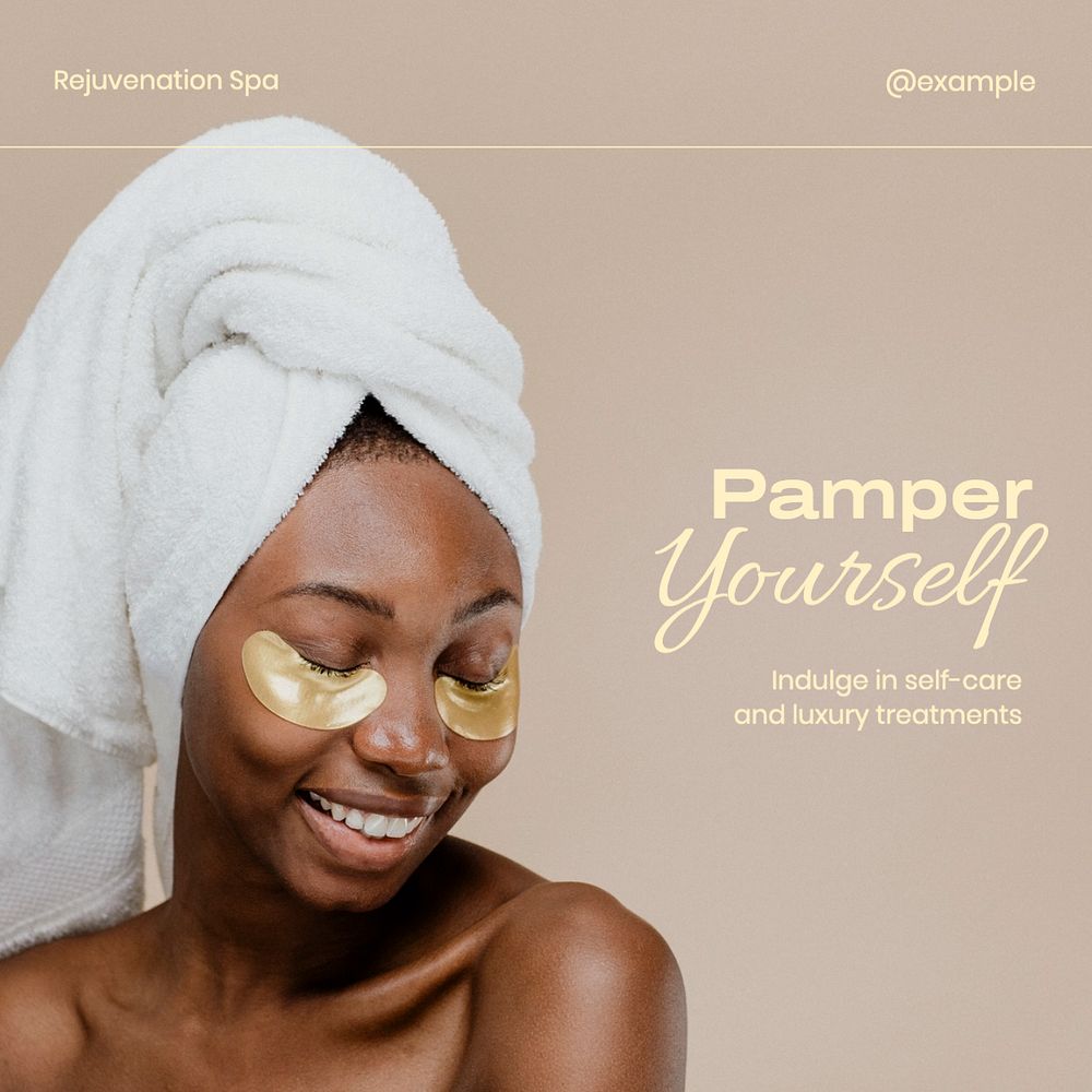 Rejuvenation spa Instagram post template, editable text