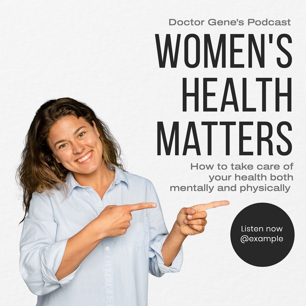 Women's health matters Instagram post template, editable text