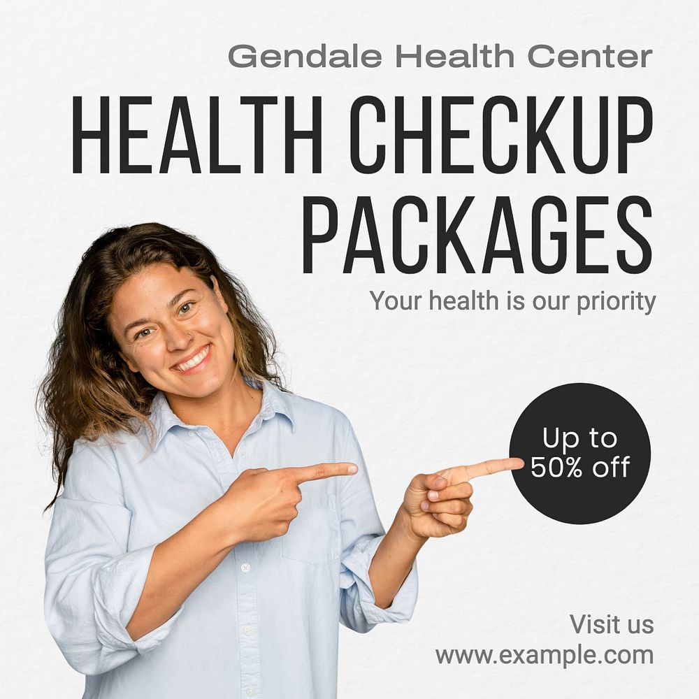 Health checkup packages Instagram post template, editable text