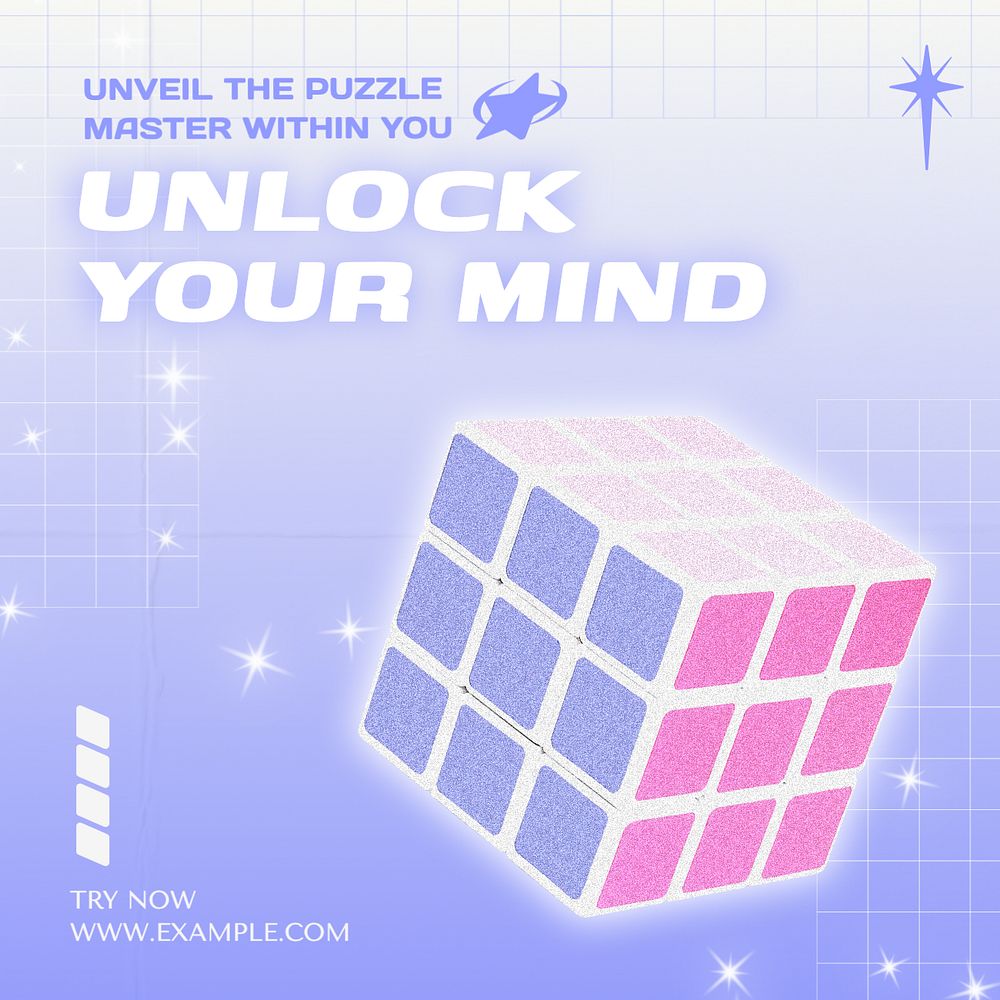 Unlock your mind Instagram post template, editable text