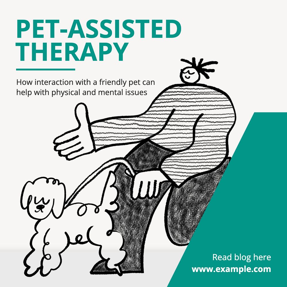 Pet-assisted therapy Instagram post template, editable text