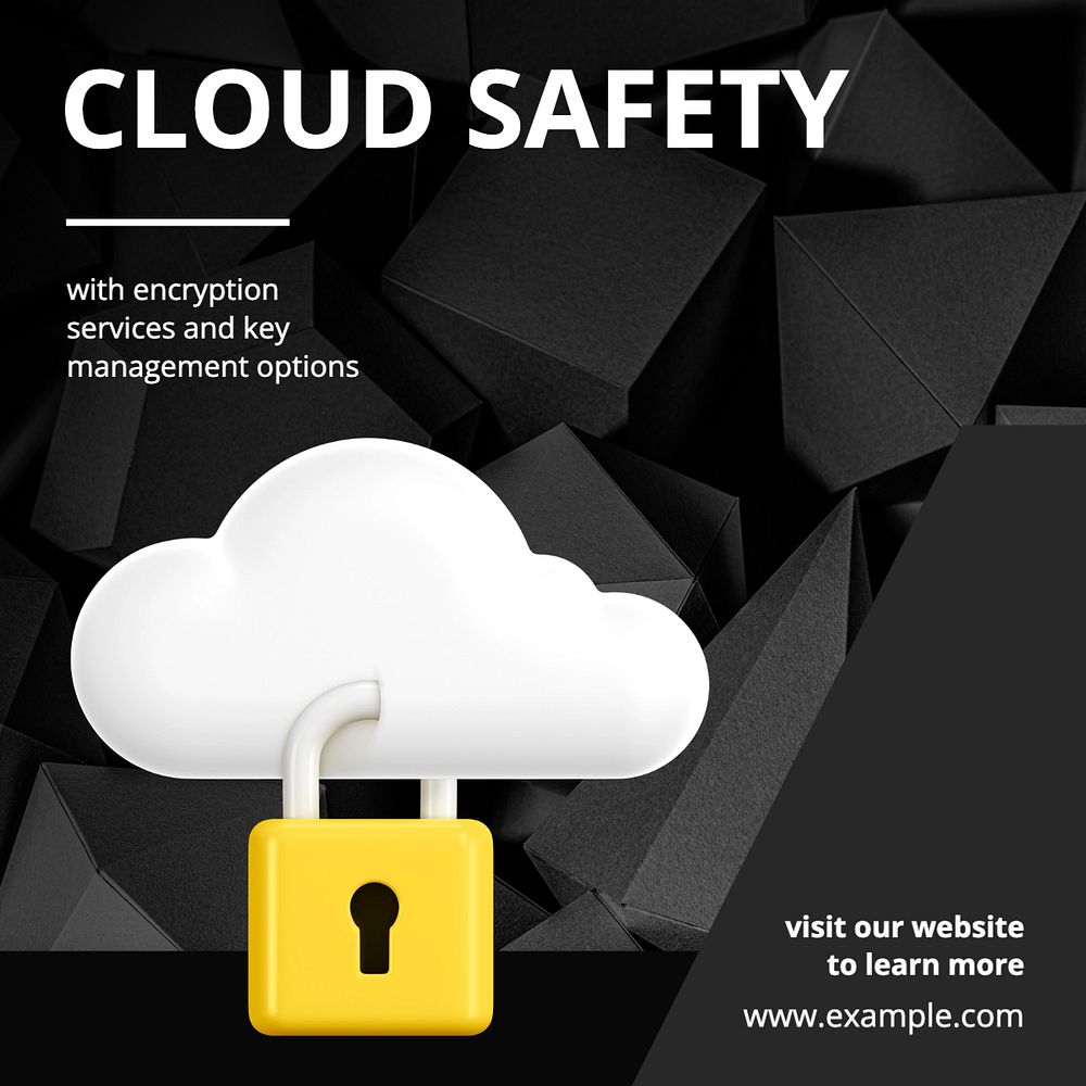 Cloud safety Instagram post template, editable text