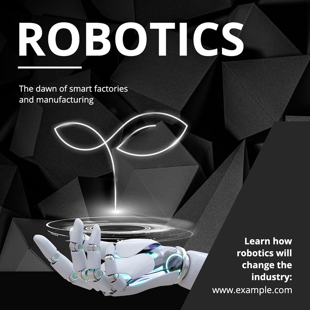 Robotics and manufacturing Instagram post template, editable text