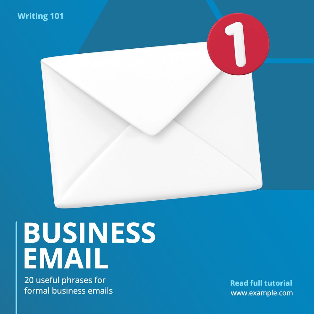 Business email Instagram post template, editable text