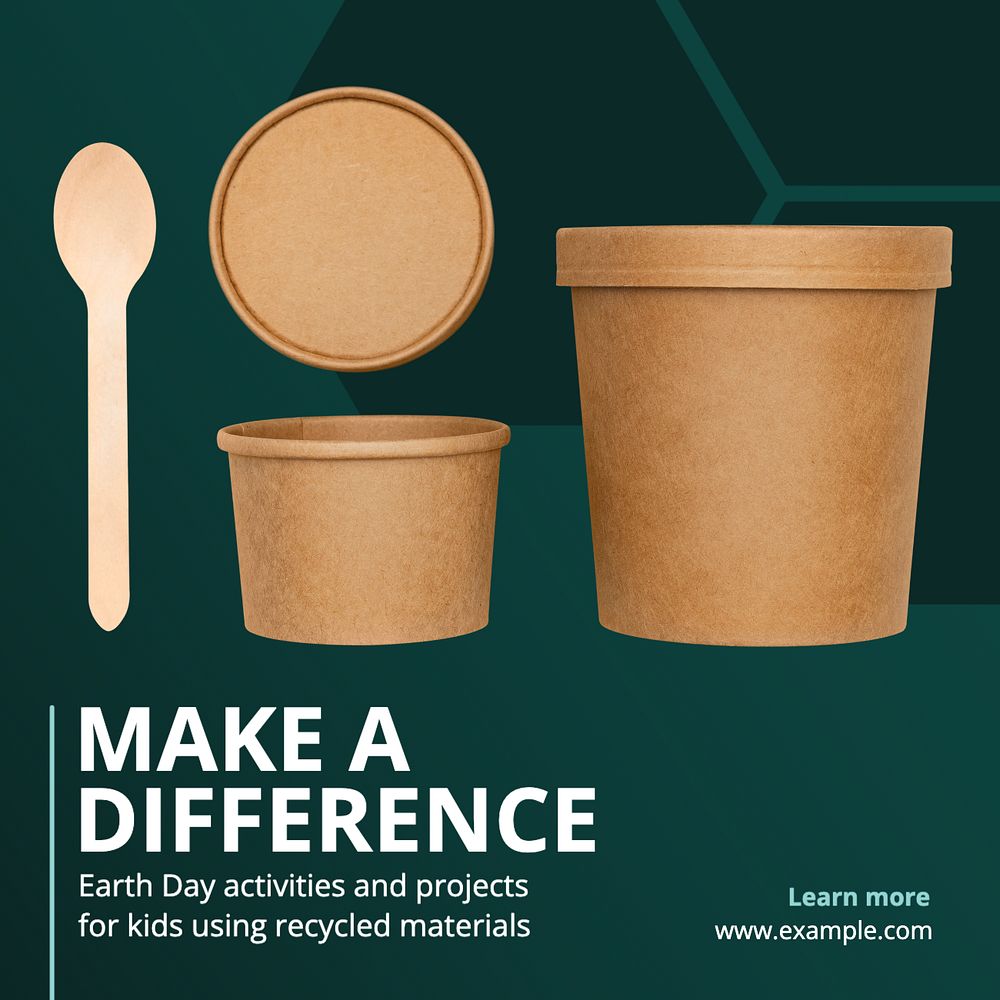 Earth Day activities Instagram post template, editable text