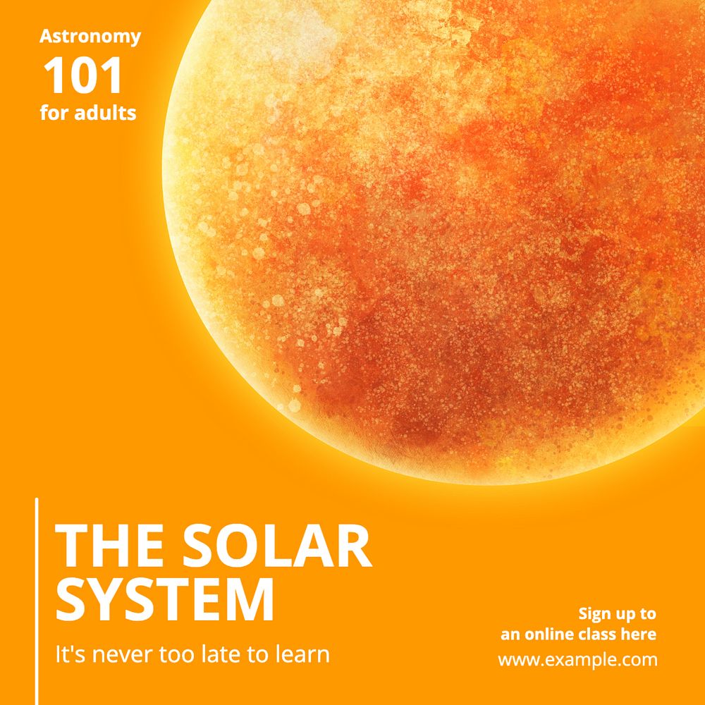 Solar system class Instagram post template, editable text