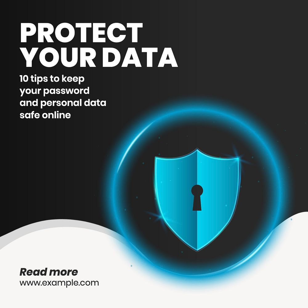 Data protection Instagram post template, editable text