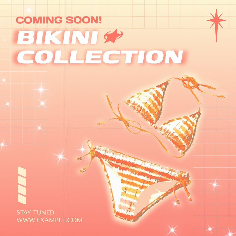 Swimwear & bikini Instagram post template, editable text