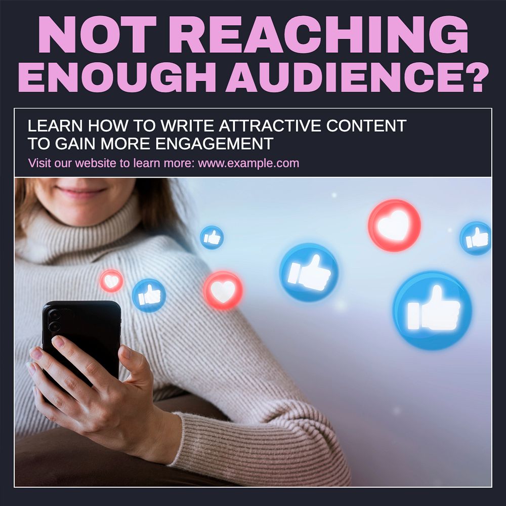 Audience engagement Instagram post template, editable text