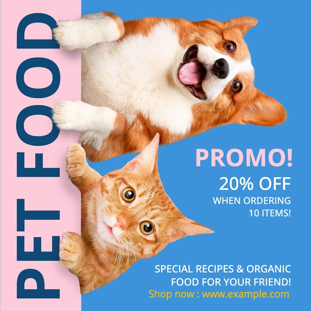 Pet food Instagram post template, editable text