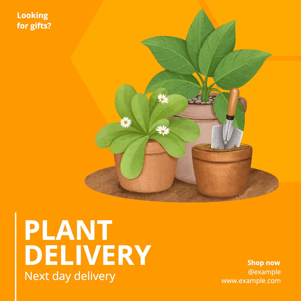 Plant delivery Instagram post template, editable text