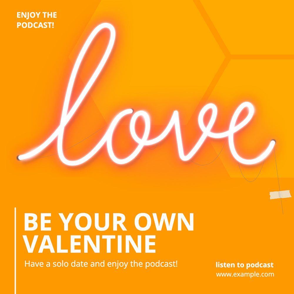 Self-love podcast Instagram post template, editable text