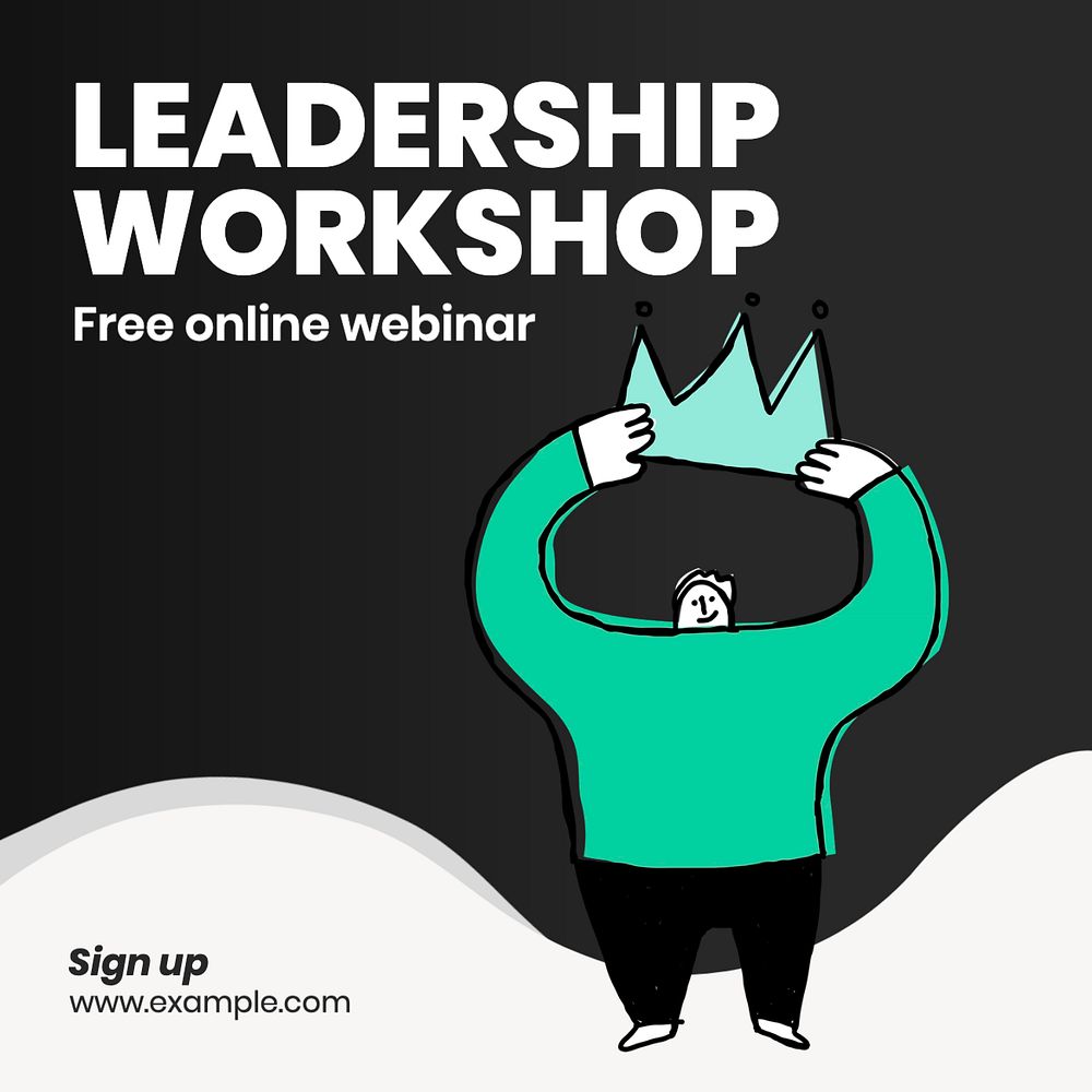 Leadership workshop Instagram post template, editable text