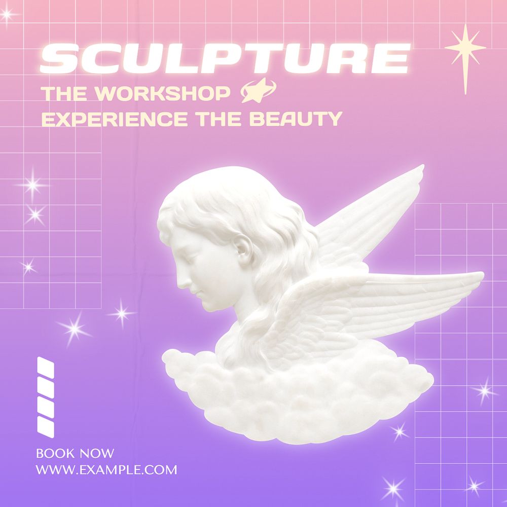 Sculpture workshop Instagram post template, editable text