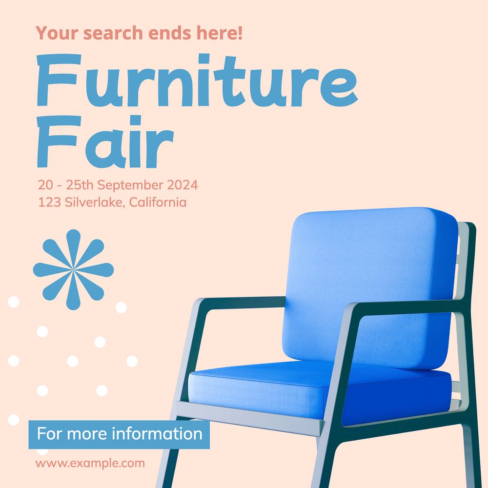 Furniture fair Instagram post template, editable text