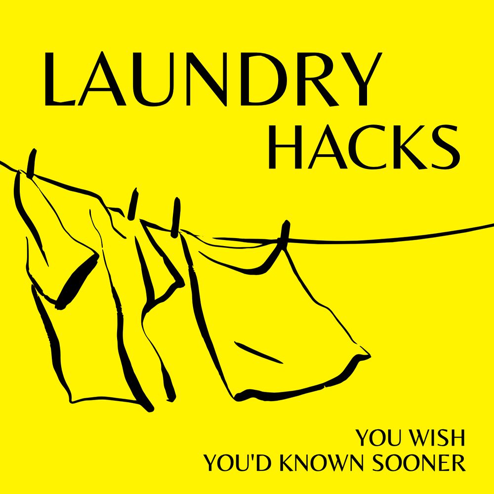 Laundry hacks Instagram post template, editable text