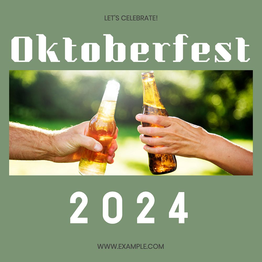 Oktoberfest celebration Instagram post template, editable text