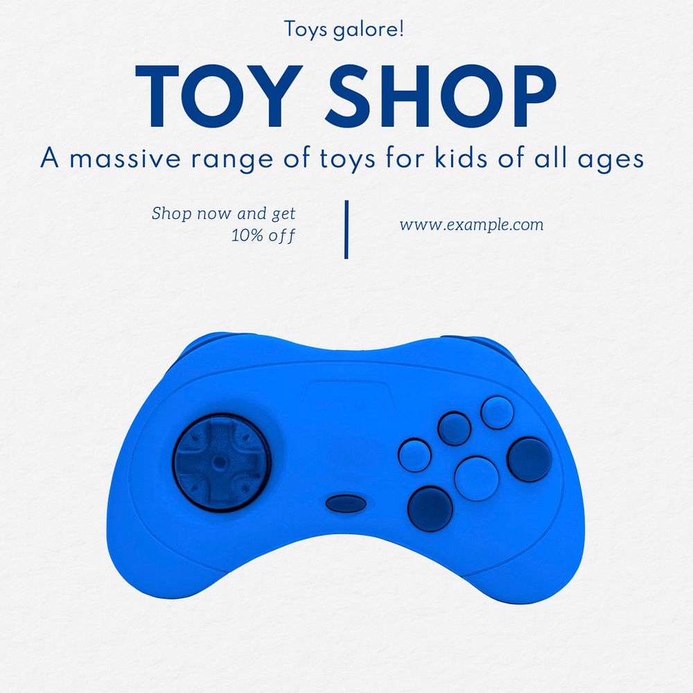 Toy shop Instagram post template, editable text