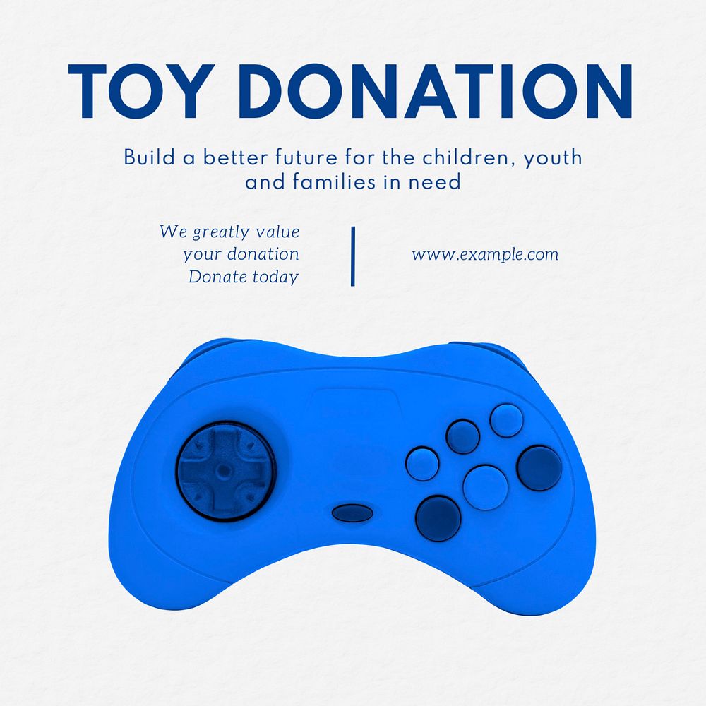 Toy donation Instagram post template, editable text