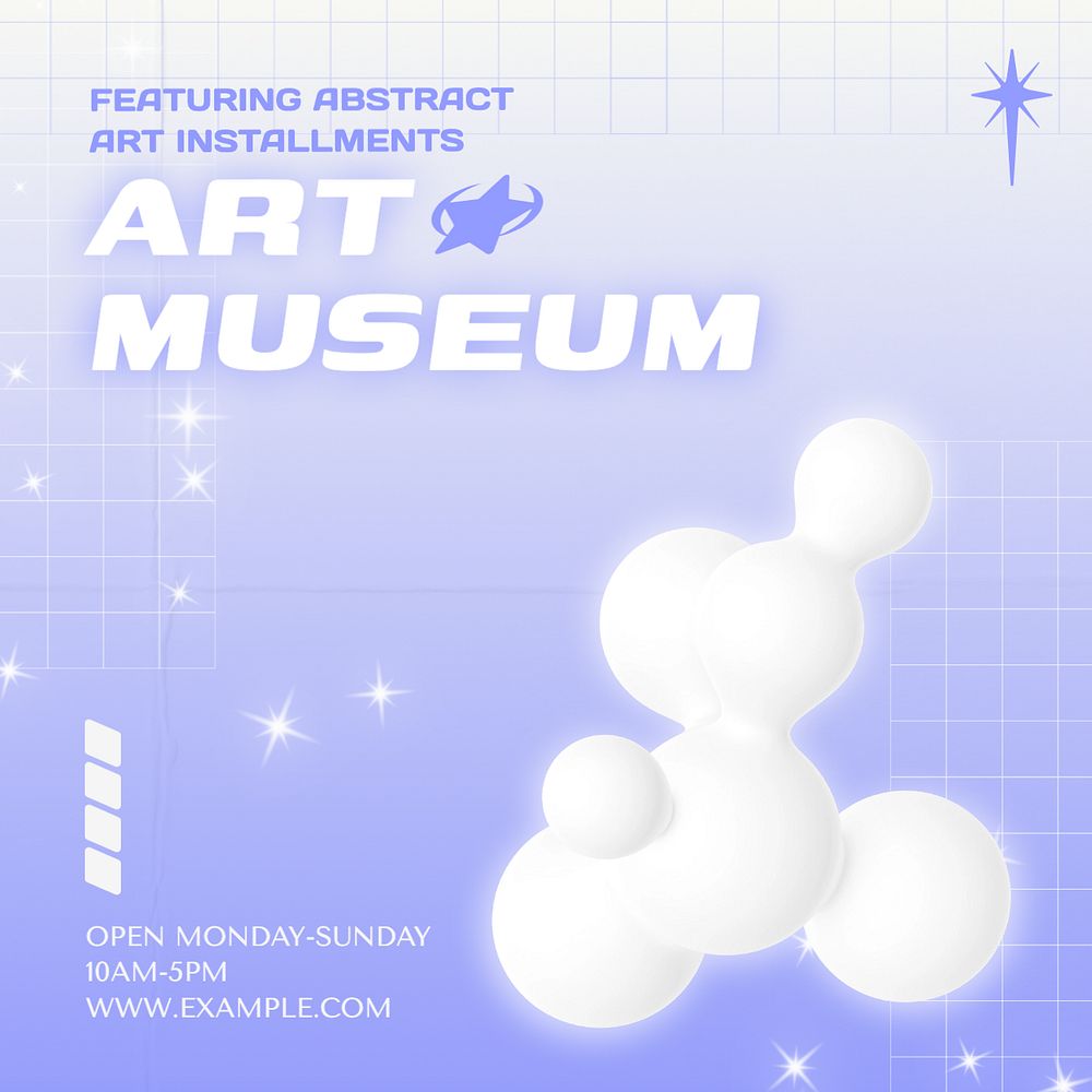 Art museum Instagram post template, editable text