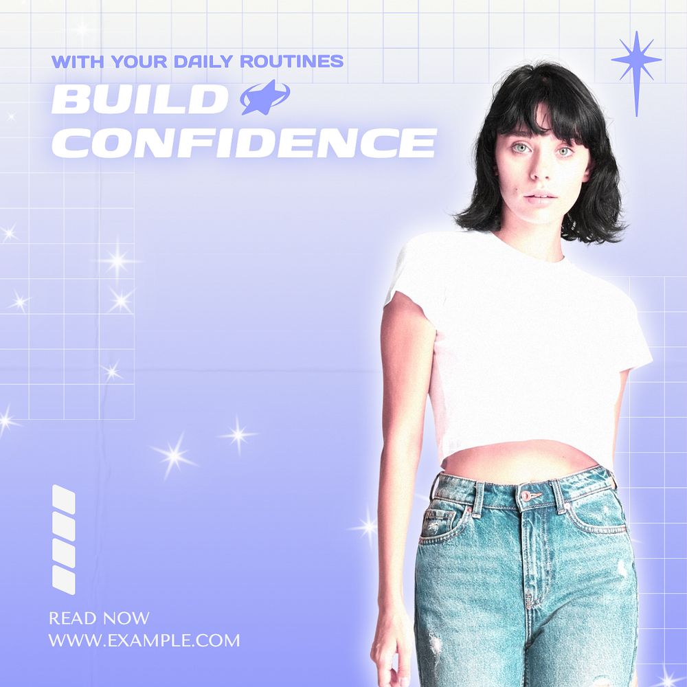 Build confidence Instagram post template, editable text