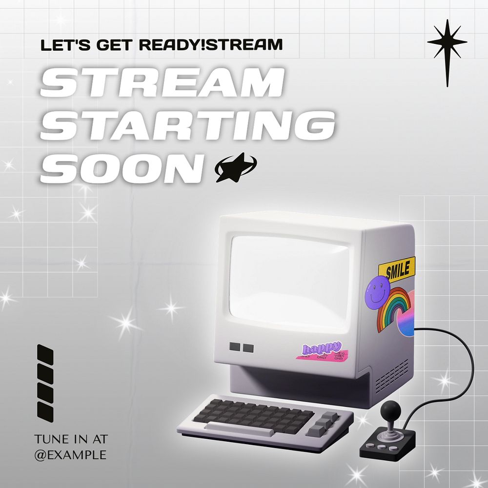 Streaming soon Instagram post template, editable text