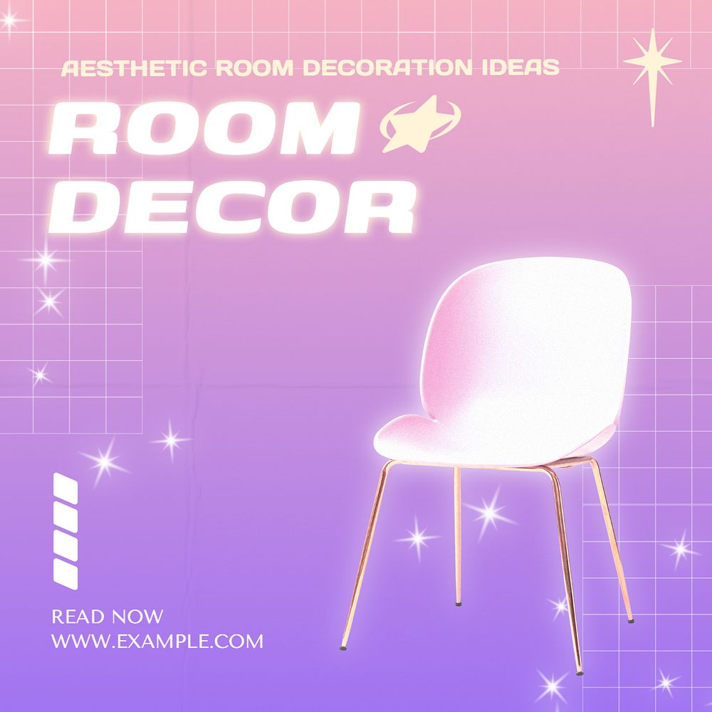 Room decor ideas Instagram post template, editable text