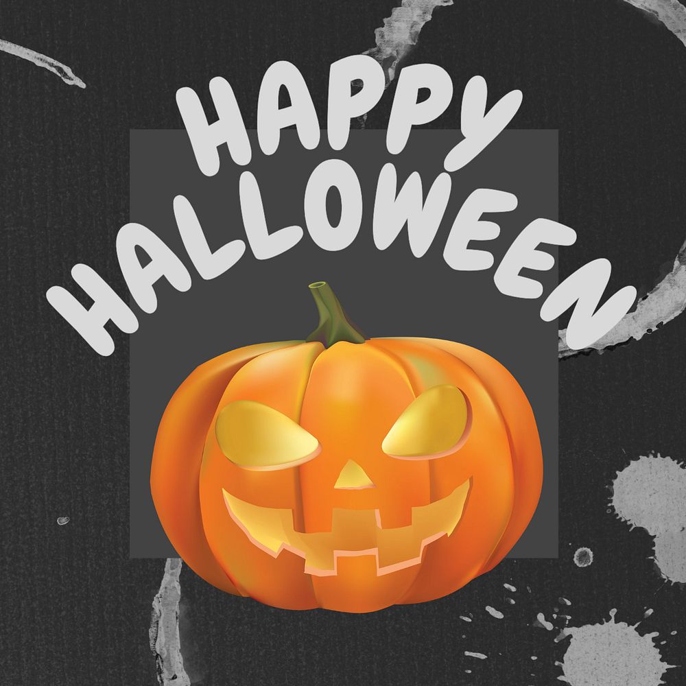 Happy Halloween Instagram post template, editable text