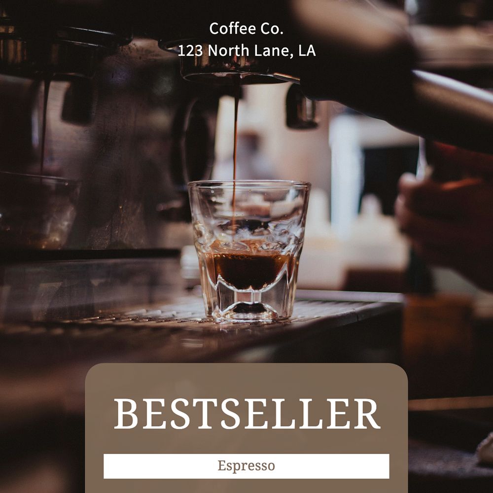 Cafe best seller Instagram post template, editable text