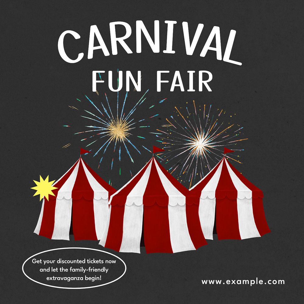 Carnival  Instagram post template, editable text and design