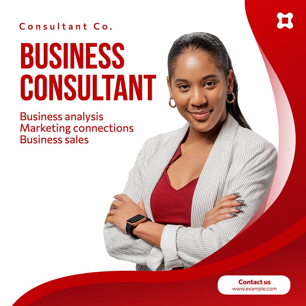 Business consultant Instagram post template, editable text