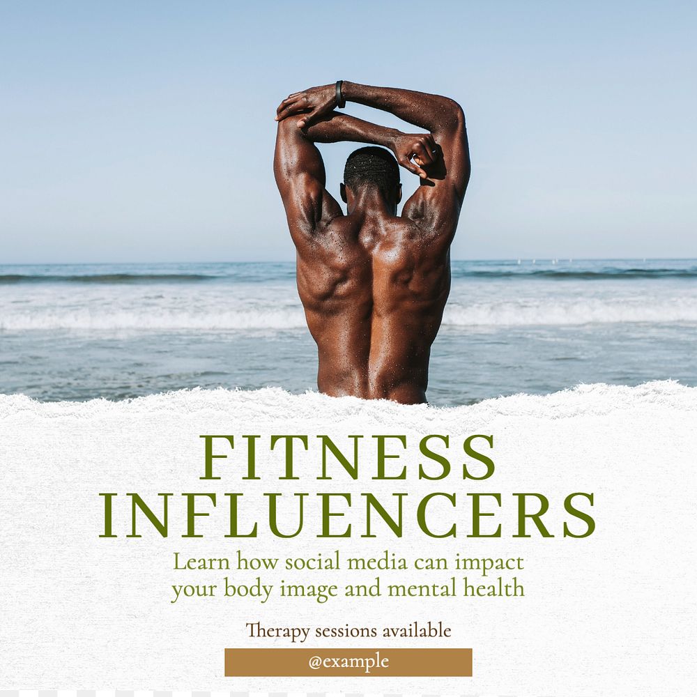 Fitness Instagram post template, editable text