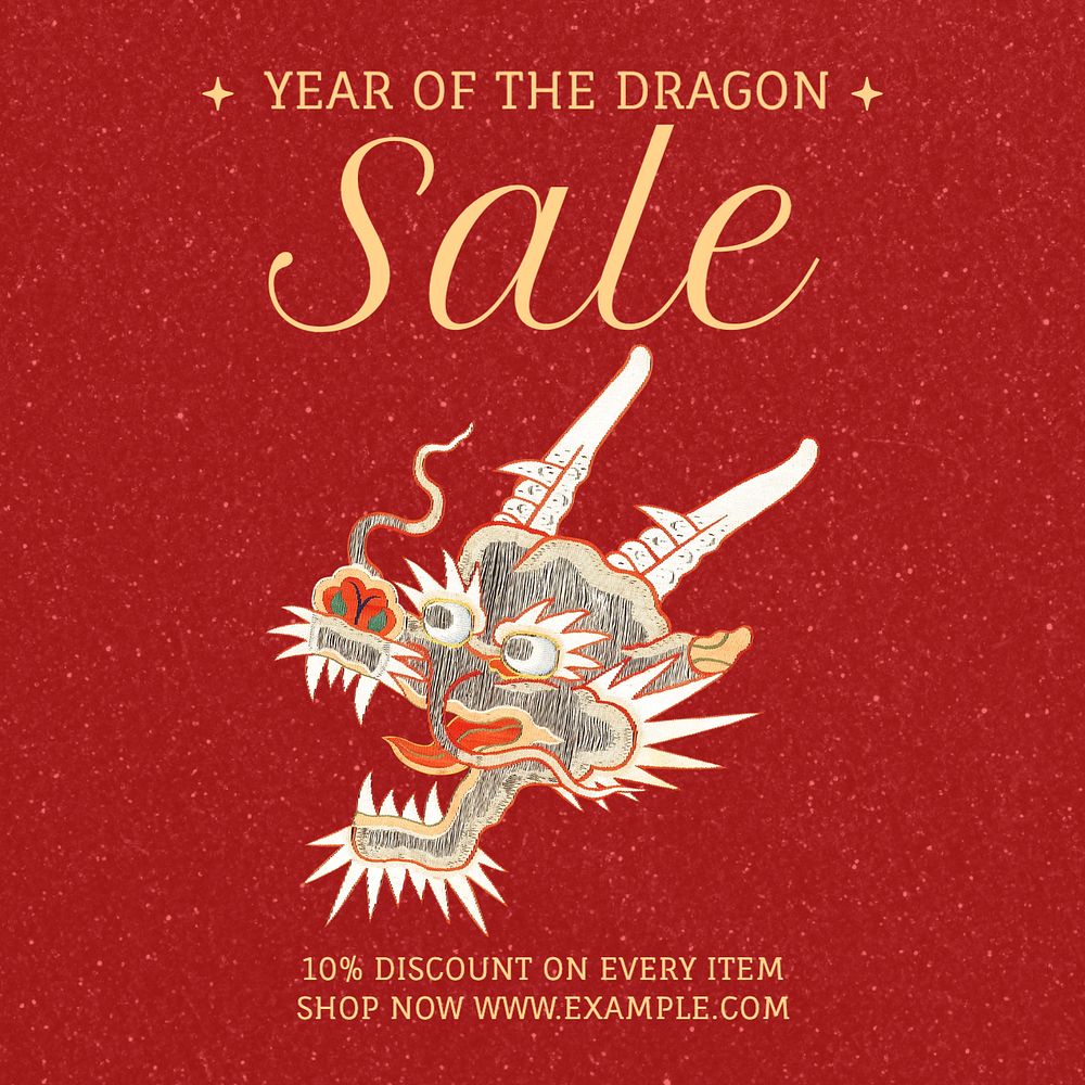 Chinese New Year sale Instagram post template, editable text